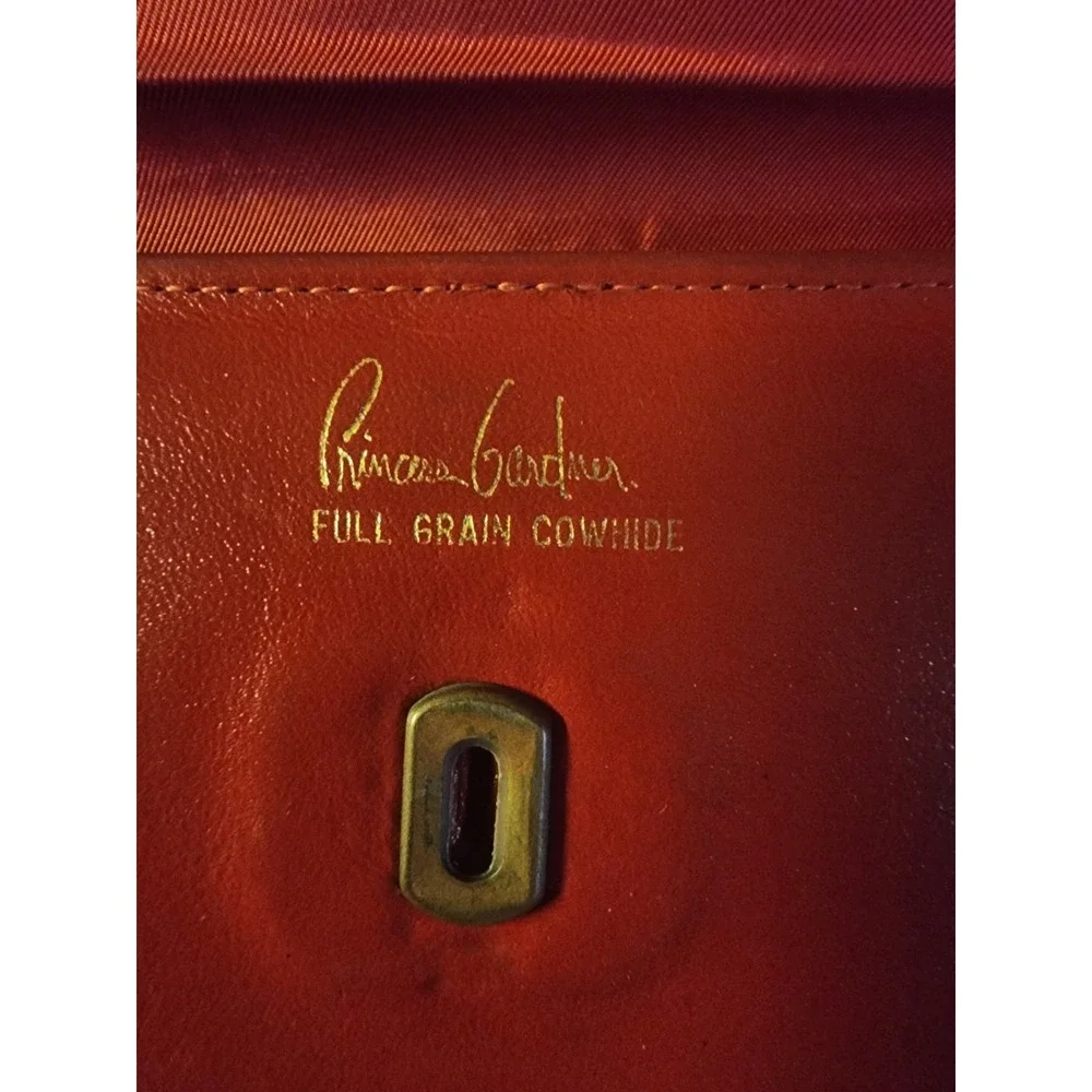 Vintage 1960s Princess Gardner Genuine Leather Red Clutch Wallet, Kiss Lock Coin